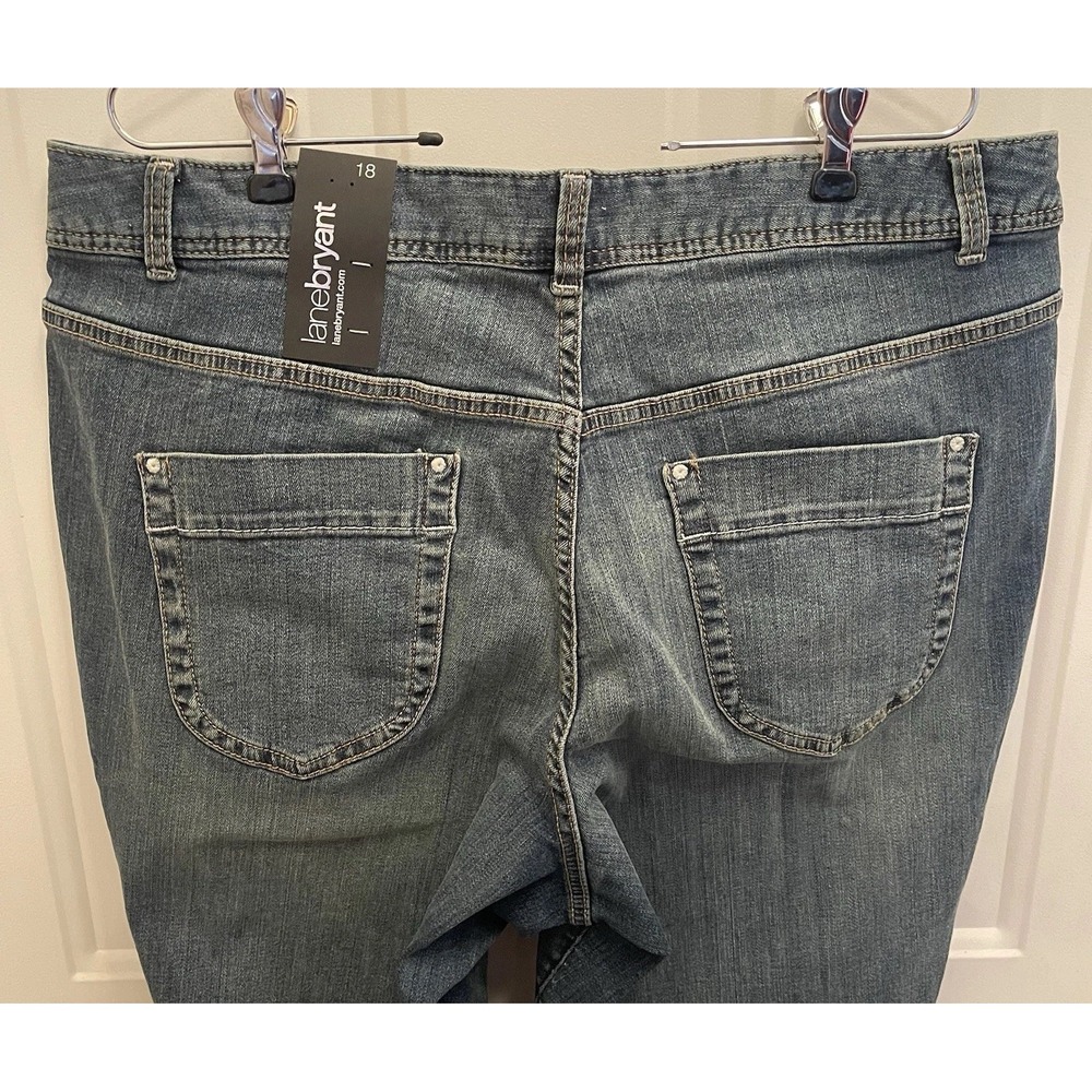 Lane Bryant Jeans Size 18 Flair Denim Genius Fit High Rise‎ Released Raw Hem New